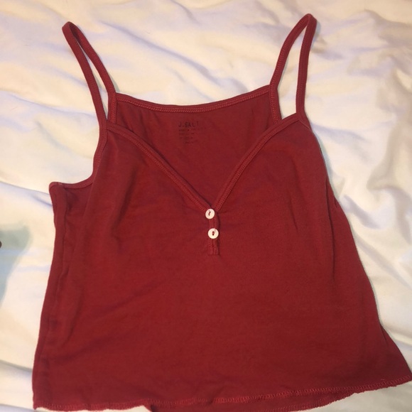 BRANDY MELVILLE red cropped V neck tank - Picture 1 of 1